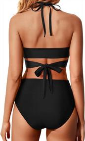 img 3 attached to High Waisted Tummy Control Bikini Set For Women - Holipick Two Piece Swimsuit With Bikini Top And Swim Bottom