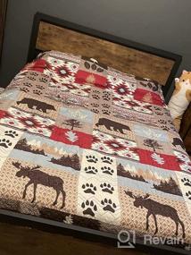 img 7 attached to Rustic Lodge Bedding Twin Size Set - Quilts With Pine Tree, Moose, And Bear Designs - Soft And Lightweight All-Season Coverlet With 2 Pillow Shams For Cozy Cabin Or Cottage Decor