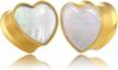 2 pcs heart with pearl shell ear plugs tunnels body piercing basic gauges for women - stainless steel 316l pierced hangers earrings for stretched earlobes by lademayh logo