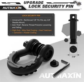 img 3 attached to 🔗 AUTMAXIN Shackles 3/4" D Ring Shackle (2 Pack) 58,000 lbs Break Strength with 7/8" Anti-Loose Security Pin, Shackle Isolator & Washer Kit - Ideal for Tow Strap Winch Off-Road Vehicle Recovery - Matte Black