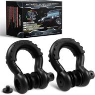 🔗 autmaxin shackles 3/4" d ring shackle (2 pack) 58,000 lbs break strength with 7/8" anti-loose security pin, shackle isolator & washer kit - ideal for tow strap winch off-road vehicle recovery - matte black логотип