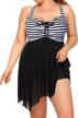 flowy mesh tankini swimsuit for women - daci plus size two piece swim dress with boyshorts, ideal bathing suit option logo