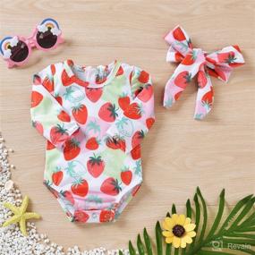 img 3 attached to 👶 Aalizzwell One-Piece Long Sleeve Swimsuit for Baby Girls