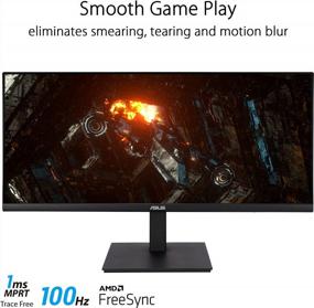 img 2 attached to 🖥️ ASUS VP349CGL Ultrawide Gaming Monitor - 3840x1080P, 165Hz, Trace Free Technology, Cable Lock Slot, Frameless Bezel, WideScreen Gaming LCD Monitor