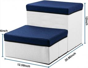 img 2 attached to Folding Pet Stairs For Small To Medium Dogs, 2-Steps, Holds Up To 50 Lbs - Blue