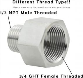 img 3 attached to 3/4" GHT Female X 1/2" NPT Male Garden Hose Adapter - Beduan Stainless Steel Connector Fittings.