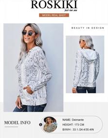 img 2 attached to Women'S Hoodie Sweatshirt: Stylish Animal Print & Kangaroo Pocket Tunic Top From ROSKIKI!