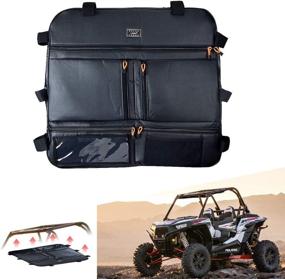 img 4 attached to Sresk UTV RZR 1000 XP Accessories: 1680D Overhead Storage Bag & Map Bag for Polaris RZR XP 1000 (2-seat/4-seat, all years) - Black A