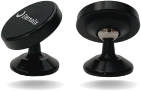 img 4 attached to 🚗 Eternalix Magnetic Car Mount (2 Pack) - Small Universal Dashboard Holder, 360° Metallic Black Mount for Phones and Tablets