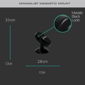 img 2 attached to 🚗 Eternalix Magnetic Car Mount (2 Pack) - Small Universal Dashboard Holder, 360° Metallic Black Mount for Phones and Tablets