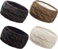 warm winter knit crochet turban headband for women - chunky crocheted headwrap and ear warmer by dreshow логотип