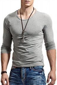 img 2 attached to XSHANG Men'S Long Sleeves Athletic Muscle Cotton T Shirt Soft Stretchy V Neck/Crew Neck Undershirts