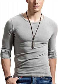 img 4 attached to XSHANG Men'S Long Sleeves Athletic Muscle Cotton T Shirt Soft Stretchy V Neck/Crew Neck Undershirts