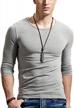 xshang men's long sleeves athletic muscle cotton t shirt soft stretchy v neck/crew neck undershirts logo