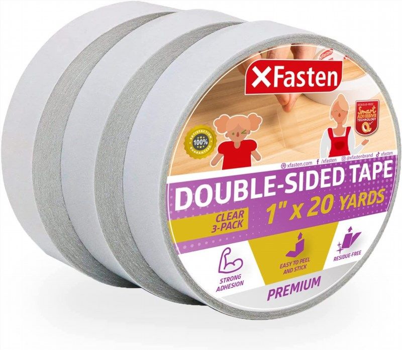 XFasten Extreme Double-Sided Acrylic Mounting Tape Removable, Gray, 2-inch  x