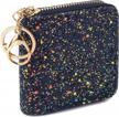 women's small glitter wallet with key ring - coin purse pouches for girls logo