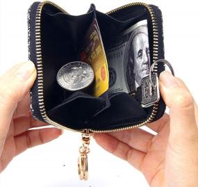 img 3 attached to Маленький женский кошелек с блестками и кольцом для ключей - Кошельки для монет для девочек