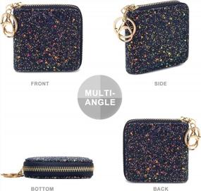 img 1 attached to Women'S Small Glitter Wallet With Key Ring - Coin Purse Pouches For Girls