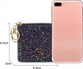 img 2 attached to Women'S Small Glitter Wallet With Key Ring - Coin Purse Pouches For Girls