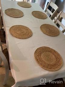 img 7 attached to Rectangle Burlap Table Cloth Linen Farmhouse Heavy Duty Fabric Stain Resistant Water Resistant Washable Decorative Oblong Table Cover Kitchen 55 X 102 Inch Champagne