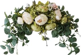 img 4 attached to Enhance Your Home Decor With Firlar'S 30-Inch Decorative Floral Swag - Artificial Peony With Green Leaves For Wedding Party Front Door Peony Floral Arch Garland Swag