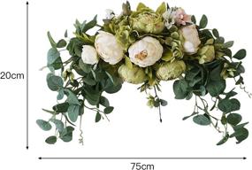 img 3 attached to Enhance Your Home Decor With Firlar'S 30-Inch Decorative Floral Swag - Artificial Peony With Green Leaves For Wedding Party Front Door Peony Floral Arch Garland Swag