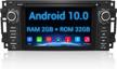 android 10.0 car stereo radio 6.2 inch touch screen with bluetooth gps support apple carplay andriod auto head unit for jeep wrangler jk compass chrysler dodge ram grand caravan logo