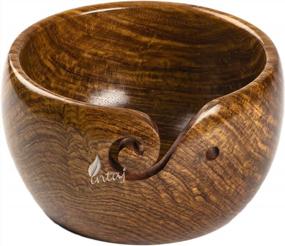 img 1 attached to INTAJ NTAJ Rosewood Yarn Bowl - Yarn Knitting Bowl Handcrafted - Christmas Gift - Wooden Yarn Bowl For Knitting And Crocheting (Rosewood, 7X4)