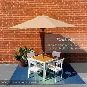 img 3 attached to FRUITEAM Solar-Powered Patio Umbrella With LED Lights, 7.5FT Table Umbrella With Easy Tilt And Crank For Garden, Deck, Backyard, And Pool (Beige)
