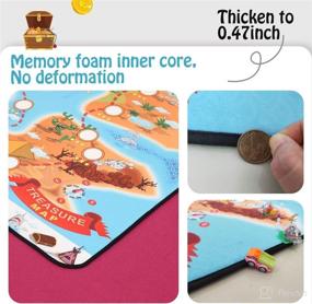 img 1 attached to 🧸 Thicken Kids Play Rug with Memory Foam - Educational Treasure Map Design - Non-Slip Area Rug for Boys/Girls - 39 x 52 in / 3.3 x 4.3 ft