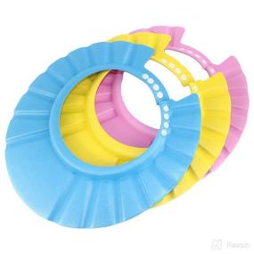 img 4 attached to 🚿 Bath-time Essential: Baby Shampoo Shower Cap - Water-resistant Hat (3 Pack)