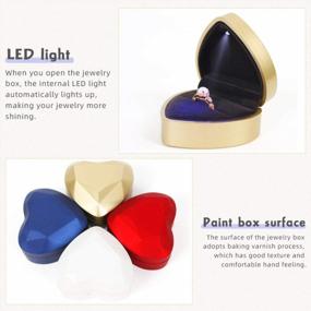 img 2 attached to ISuperb Heart Shaped Ring Box LED Light Engagement Ring Boxes Jewelry Gift Box For Proposal Wedding Valentine'S Day Anniversary Christmas (Navy Blue)