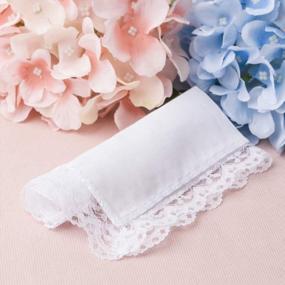 img 2 attached to Soft And Elegant Ladies' Handkerchiefs With Lace For Weddings And Parties