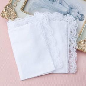 img 3 attached to Soft And Elegant Ladies' Handkerchiefs With Lace For Weddings And Parties