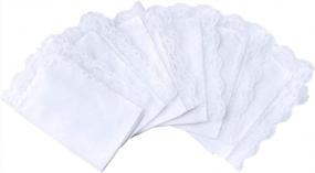 img 4 attached to Soft And Elegant Ladies' Handkerchiefs With Lace For Weddings And Parties