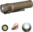 olight baton3 pro max 2500 lumens rechargeable compact edc flashlight with safety proximity sensor, high lumen led pocket torch for camping, hiking and emergency (magnesium alloy-desert tan) logo