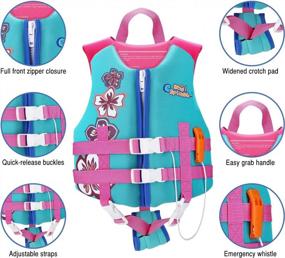 img 2 attached to Splash Life Jacket For Kids - Child Size Flotation Device Trainer Vest With Survival Whistle | Easy On/Off | Suitable For 35-55 Lbs (Size M) Or 55-77 Lbs (Size L) For Watersports & Swimming