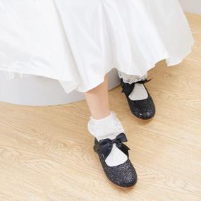 img 3 attached to Kiderence Girls Flat Mary Jane Shoes Slip-On School Party Dress Балетки (для малышей/маленьких детей)