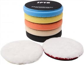 img 4 attached to SPTA Buffing Polishing Pads Kit - 7Pc 6.5 Inch Face For 6Inch 150Mm Backing Plate - Compound Buffing Sponge Pads For Car Buffer Polisher - Ideal For Compounding, Polishing, And Waxing - YL6PADMIX