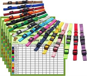 img 4 attached to Puppy Collars for Litter: Assorted Colors - 15 Pcs Nylon Whelping Super Soft ID Collars with Breakaway Feature and 6 Record Keeping Charts