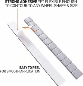 img 2 attached to 1152 PCS U.S. Quality Gray Low Profile EasyPeel Wheel Weights - 0.25 Oz 2 Pack Adhesive Stick On, 9Lbs/Box, 48 Strip/Box For Cars, Trucks, SUVs & Motorcycles (AA22A2)