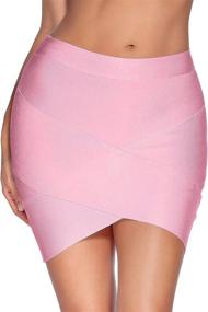 img 4 attached to Womens Rayon Elastic Bandage Bodycon Women's Clothing at Skirts