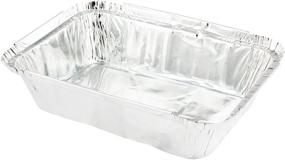 img 2 attached to Restaurantware 16-OZ Rectangular Disposable Aluminum Foil Food Containers with Flat Board Lids - Ideal for Take Out, Catered Events, and Meal Prep - Silver Foil with Polka Dot Lid - Pack of 200