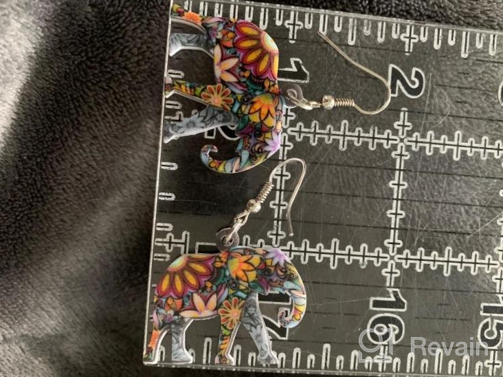 img 1 attached to BONSNY Acrylic Africa Jungle Elephant Statement 🐘 Earrings: Exquisite Jewelry Charms for Women & Kids review by Jennifer Mitchell