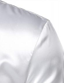 img 1 attached to Men'S Satin-Like Dress Shirts With Luxurious Shine By ZEROYAA