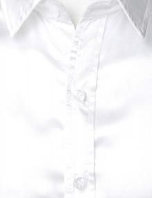 img 2 attached to Men'S Satin-Like Dress Shirts With Luxurious Shine By ZEROYAA