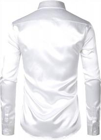 img 3 attached to Men'S Satin-Like Dress Shirts With Luxurious Shine By ZEROYAA