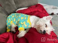 img 1 attached to Stretchable Yellow Duck Dog And Cat Pajamas For Small Dogs - Soft Material Dog Apparel For Comfy Sleepwear review by Derek Kraft