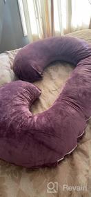 img 5 attached to Pink C-Shaped Maternity Body Pillow With Velvet Cover - INSEN Full Body Pregnancy Pillow For Sleeping