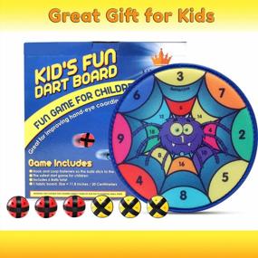 img 1 attached to Safe And Fun Kids Dart Game Set With 11.8 Inches (30 Cm) Diameter Dartboard And 6 Hook-And-Loop Fastener Balls - Classic Game For Kids